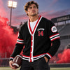 Personalized Football Photo Varsity V-neck Cardigan Football Player Gift HO82 903660