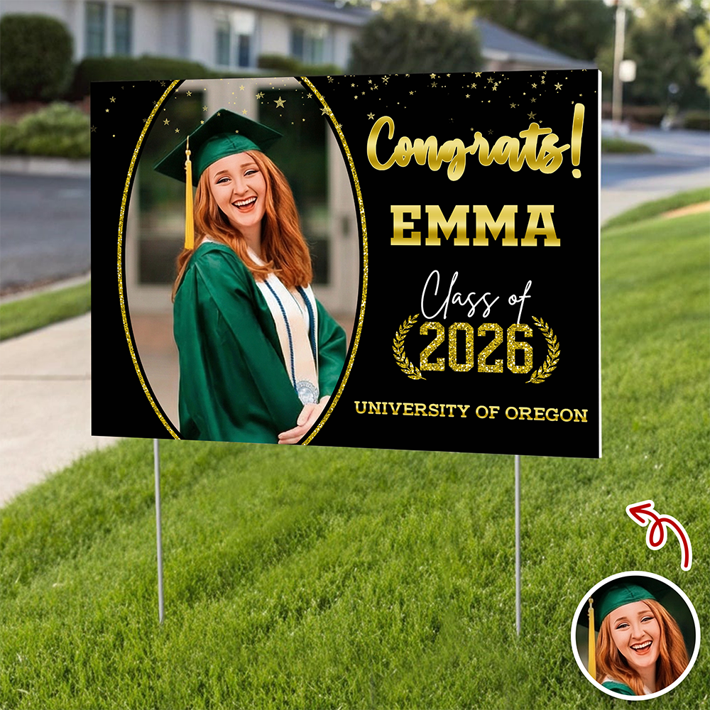Custom Photo Congrats Yard Sign For Graduation Party TH10 169017