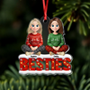 Snowy Brick Wall Besties Sisters Personalized Gift For Christmas Acrylic Ornament LM32 895947