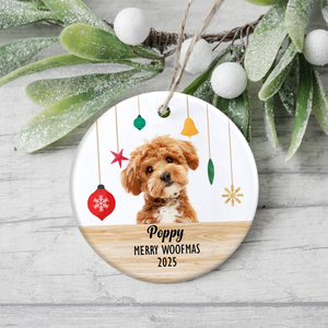 Custom Puppies Photo First Christmas Ceramic Ornament CH07 896812