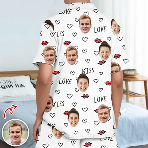 Custom Couple Photo Short Pajamas Matching Couple Clother, Valentine Gift CH07 895418