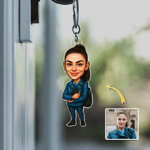 Custom Cartoon Photo Acrylic Keychain Decor Gift For Family CH07 895782