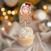 Custom Photo Cute Gingerbread Cupcake Topper Christmas Gift For Family CH07 896358