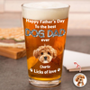 Custom Photo Happy Father's Day To The Best Dog Dad Ever Beer Glass HA75 921392