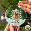 Custom Photo Dog Mosaic Style Glass Ornament Christmas Gift LM32 895047
