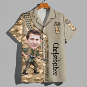 Custom Dad Photo Best Dad Ever Hunting Hawaii Shirt Gift For Hunting Lovers HO82 893792