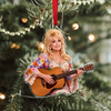 Jolly Dolly With Guitar Acrylic Ornament For Christmas TH10 171311
