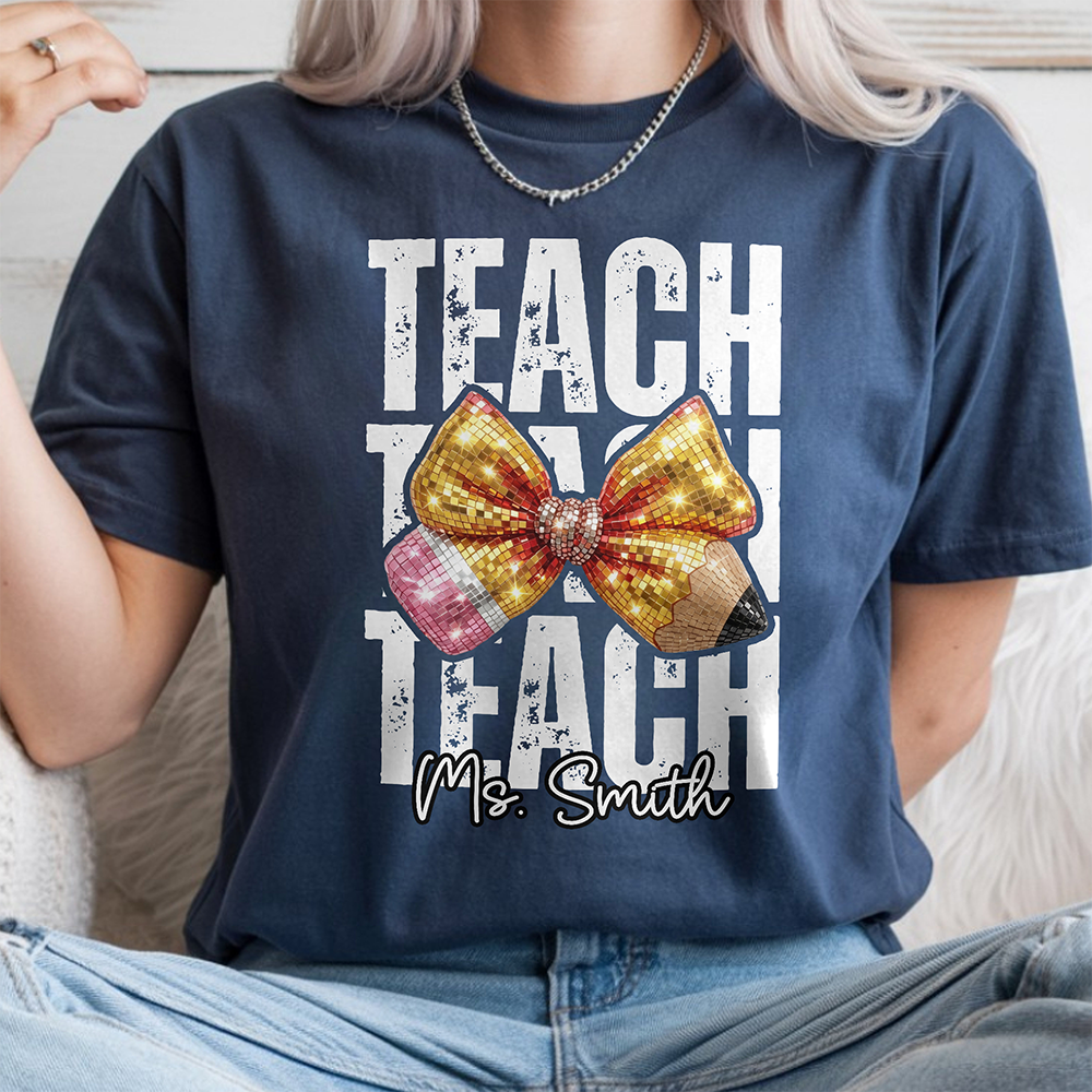 Custom Name Teacher Icon Comfort Shirt - Personalized Back to School Gift LM32 669377
