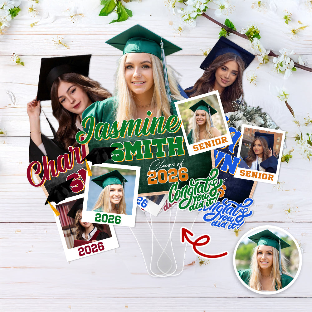 Custom Photo Graduation Class of 2026 Face Fan, Personalized Senior Congrats Grad Gift LM32 899437