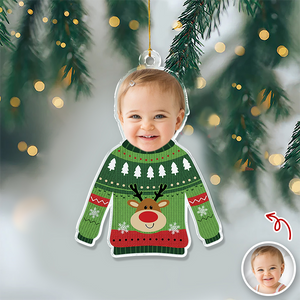 Custom Face Kid Funny Kid Ugly Sweater Acrylic Ornament For Christmas HA75 897844