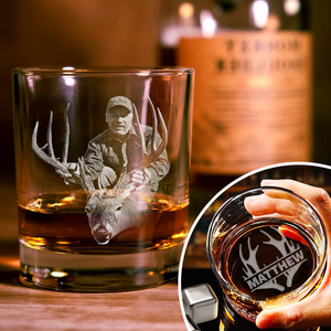 Custom Photo And Name Whiskey Glass For Hunter TH10 892775