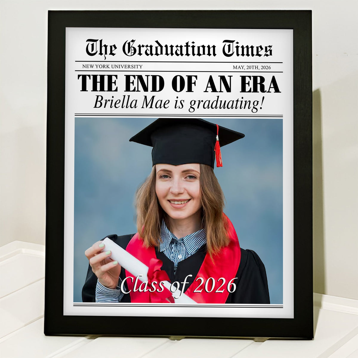 Custom Photo The Graduation Times Class Of 2026 Gift Picture Frame LM32 899213