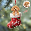 Personalized Pet Face Christmas Stocking Acrylic Ornament TH10 171451