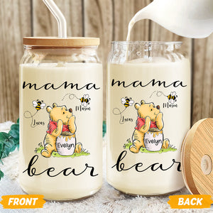 Custom Mama Bear With Baby Bee For Mother's Day Glass Can TH10 892587