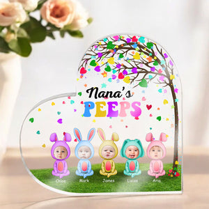 Custom Photo Nana's Peeps Heart Tree Heart Acrylic Plaque HO82 893532