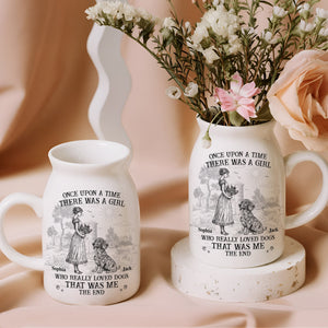 And She Lived Happily Ever After Dog Toile De Jouy Personalized Vase LM32 893843