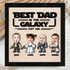 Custom Kid Photo Best Dad In The Galaxy Square Wooden Plaque With Stand LM32 893479