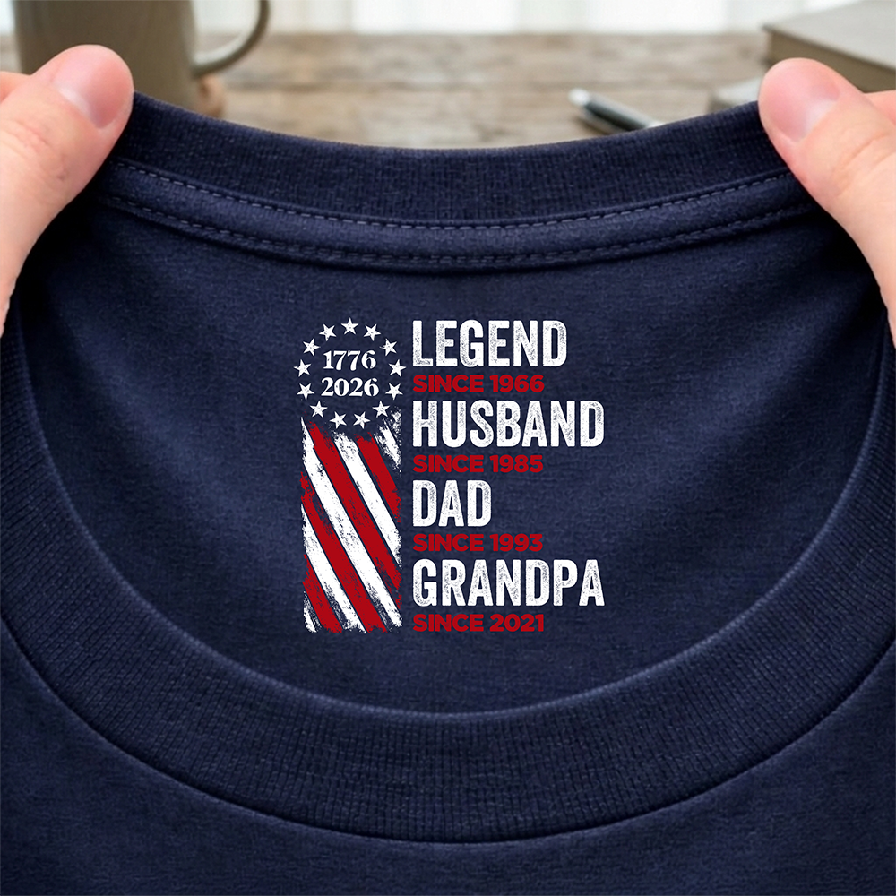 Personalized Legend, Husband, Dad And Grandpa Back Neck Shirt HO82 901816
