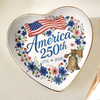 America 250th Anniversary 1776–2026 Floral Ring Dish – Patriotic Jewelry Tray Gift LM32 899509
