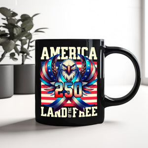 America 250 USA Freedom Liberty Black Mug HA75 897292