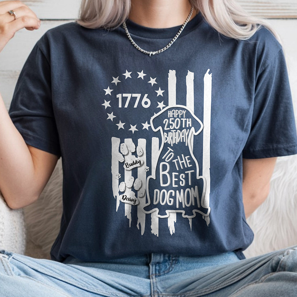 Personalized Happy 250th Birthday To Best Dog Dad Dog Mom America Flag Comfort Shirt CH07 911880