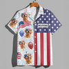 Custom Cute 3D American Dog - Independence Flag Design Hawaiian Shirt LM32 897915