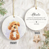 Custom Dog Photo Watercolor I Love You - 2 Sided Memorial Ceramic Ornament LM32 895605