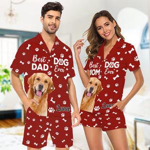Custom Photo Best Dog Cat Dad Mom Ever For Pet Lover Short Pajamas TH10 894135