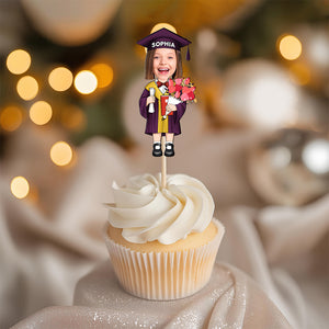 Custom Funny Face Kid Class of 2025 Graduation Decoration Cupcake Toppers HA75 892122