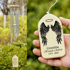 Pesonalized May The Winds Of Heaven Blow Sofly Memorial Wind Chimes LM32 893677