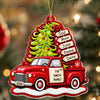 Custom Family Name Christmas Tree Red Truck Acrylic Ornament, Christmas Decoration for Families CH07 180740