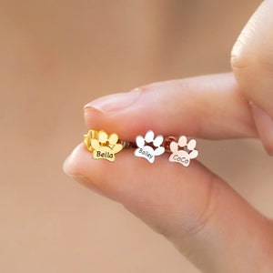 Personalized Paw Print Engraved Stud Earrings - Birthday Gift, Memorial Gift For Pet Lovers LM32 897473