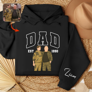 Custom Photo Dad With Daughter, Son Sweatshirt HO82 894170