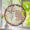 Custom Name Letter God Says I Am Flower Toile De Jouy Style Stained Glass Suncatcher LM32 895393