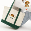 Custom Pet With Birth Month Flower Embroidered Monogram Beach Bag HO82 894240