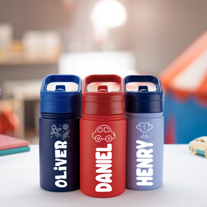 Personalized Adorable Icon With Name Kid Insulated Water Bottle With Straw LM32 893719