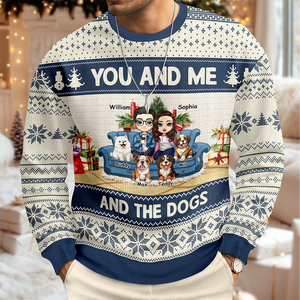 You And Me And The Cat/Dog - Personalized Unisex Ugly Sweater Christmas Gift For Dog And Cat Lovers HO82 900462
