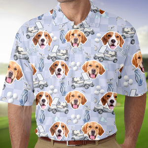 Custom Pet Photo Golf Polo Shirt Gift For Golfer, Golf Lovers, Dog Cat Lovers HO82 900840