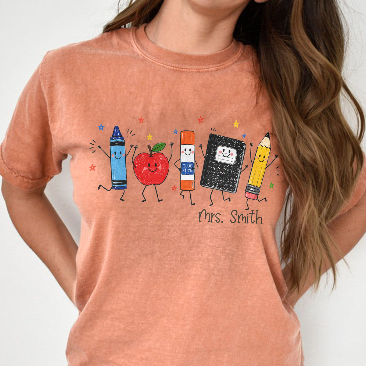 Personalized Name Funny Teacher Life Crayon Apple Pencil Notebook Comfort Shirt LM32 669543