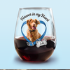 Custom Dog Photo Forever In My Heart Memorial Wine Glass CH07 180044