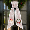 Personalized Monogram Letter Santa Claus Christmas Embroidered Wreath Sash, Festive Holiday Door Decor LM32 670203