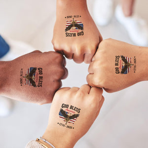 Multi America 250 With Eagles - In God We Trust Party Tattoos Favors LM32 897813