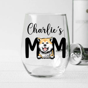 Custom Photo Dog Mom Personalized Wine Glass CH07 895522
