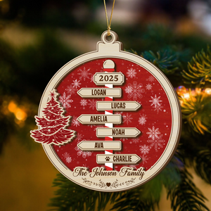 Custom Family Name Christmas - Personalized 2 Layered Wood Ornament CH07 899066