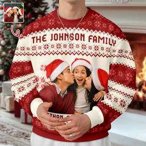 Custom Photo Family Ugly Sweater Christmas, Funny Gift For Family, Dad, Mom, Grandpa, Grandma HA75 897126