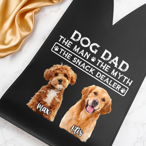 The Man The Myth The Snack Dealer Custom Photo Dog Dad Leather Wine Bag LM32 893875
