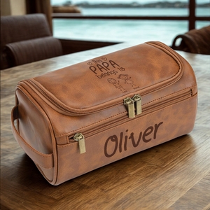 This Grandpa Belongs To Personalized Toiletry Bag With 2 Zip Gift For Grandpa And Dad TH10 894923