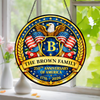 Custom Family Name 250th Anniversary Of America Stained Glass Suncatcher LM32 899287