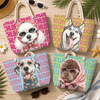 Custom Dog Photo Watercolor Beach Tote Bag - Personalized Gift for Dog Lovers CH07 180130