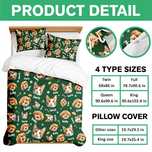 Custom Pets Face And Name - Personalized Photo Bedding Set Gift For Dog Lover Cat Lover CH07 899764